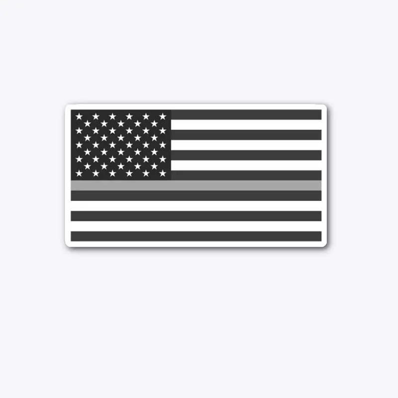 Thin Silver Flag Sticker